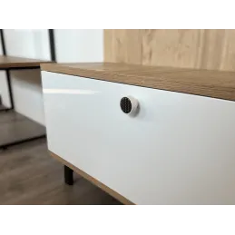 Bouton de meuble en bois ARSIA / Blanc – motif sapin noir