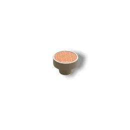 Bouton de meuble en bois ARSIA / Blanc – motif sapin orange