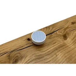Poignée bouton en bois ARSIA / Blanc – motif sapin bleu