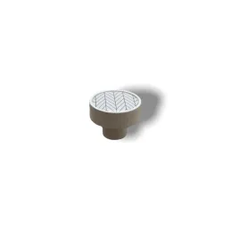 Poignée bouton en bois ARSIA / Blanc – motif sapin blanc
