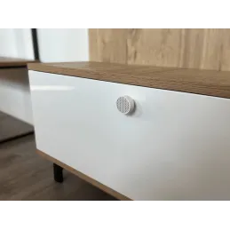 Poignée bouton en bois ARSIA / Blanc – motif sapin blanc
