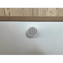 Poignée bouton en bois ARSIA / Blanc – motif sapin blanc