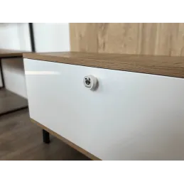 Bouton de meuble en bois ARSIA / Blanc – motif bouledogue