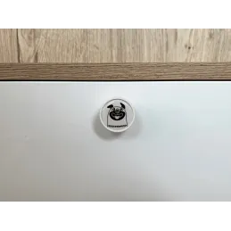 Bouton de meuble en bois ARSIA / Blanc – motif bouledogue