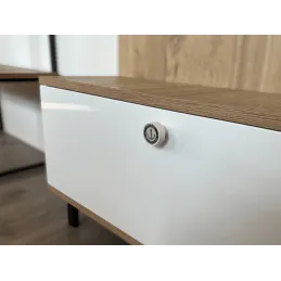 Bouton de meuble en bois ARSIA / Blanc – motif ancre
