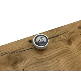 Poignée bouton en bois ARSIA / Blanc – motif bateau