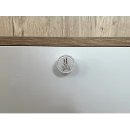 Bouton de meuble en bois ARSIA / Blanc – motif lavande