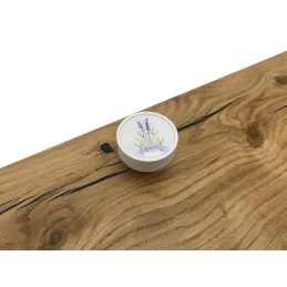 Bouton de meuble en bois ARSIA / Blanc – motif lavande