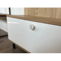 Bouton de meuble en bois ARSIA / Blanc – motif lavande