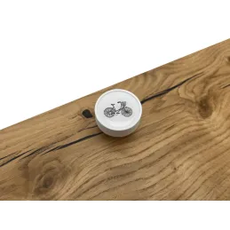 Bouton de meuble en bois ARSIA / Blanc – motif vélo
