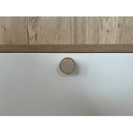 Bouton de meuble en bois ARSIA / hêtre – triangles beiges