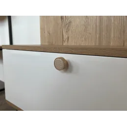 Bouton de meuble en bois ARSIA / hêtre – triangles beiges