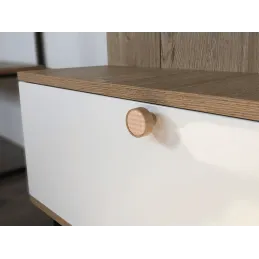 Bouton de meuble en bois ARSIA / hêtre – triangles orange