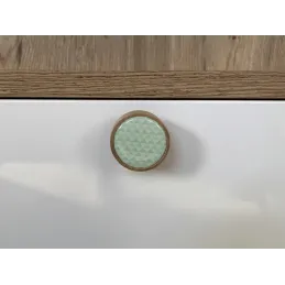 Poignée bouton en bois ARSIA / Hêtre – triangles verts