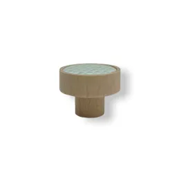 Poignée bouton en bois ARSIA / Hêtre – triangles verts