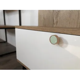 Poignée bouton en bois ARSIA / Hêtre – triangles verts