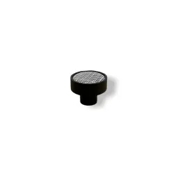 Bouton de meuble en bois ARSIA / Noir – motif treillis