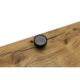 Bouton de meuble en bois ARSIA / Noir – motif treillis