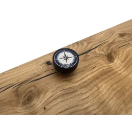 Bouton de meuble en bois ARSIA / Noir – motif boussole