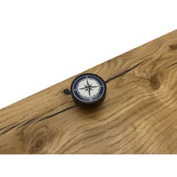 Bouton de meuble en bois ARSIA / Noir – motif boussole