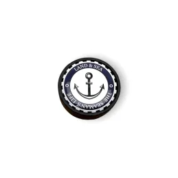 Poignée bouton en bois ARSIA / Noir – motif ancre