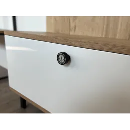 Poignée bouton en bois ARSIA / Noir – motif ancre
