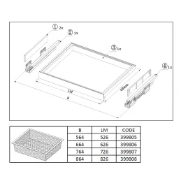 Panier coulissant pour armoire FREEDOM / Anthracite
