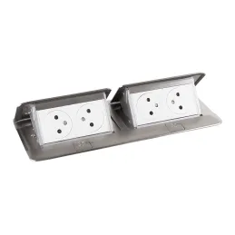 Prise électrique escamotable POP-UP double 4x230V / Acier inoxydable