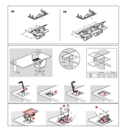 Prise électrique escamotable POP-UP double 4x230V / Acier inoxydable