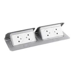 Prise électrique escamotable POP-UP double 4x230V / Aluminium