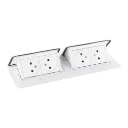 Prise électrique escamotable POP-UP double 4x230V / Blanc mat