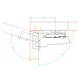 Charnière semi-superposée avec amortisseur pour portes épaisses, 95° SENSYS / Silent system