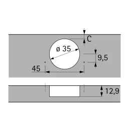 Charnière 30° avec amortissement Sensys W30 / Silent system