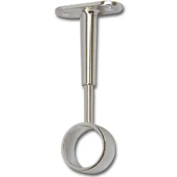 Support central pour barre de penderie ronde / Chrome brillant