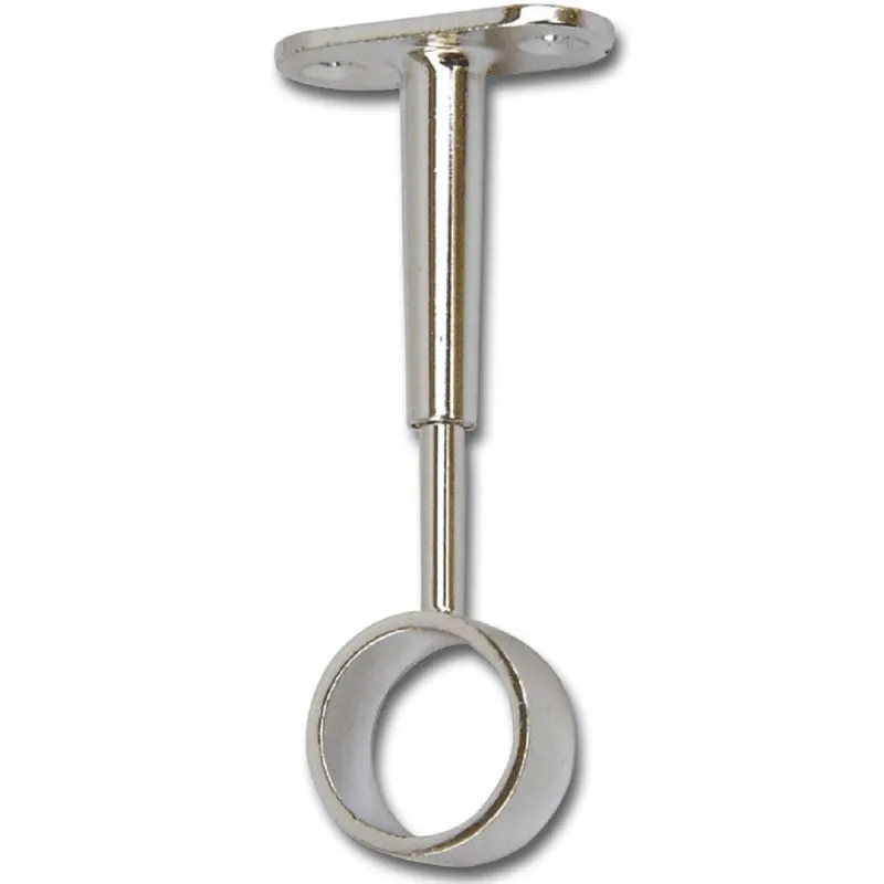 Support central pour barre de penderie ronde / Chrome brillant