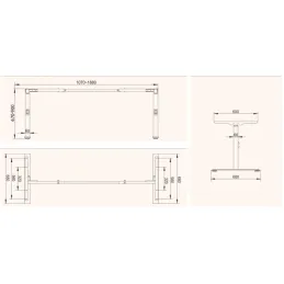 Structure de bureau réglable en hauteur COLORADO / Noir mat