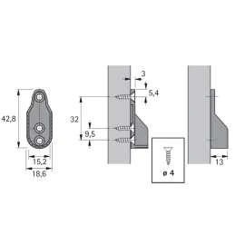 Embout pour tringle de penderie ovale HETTICH
