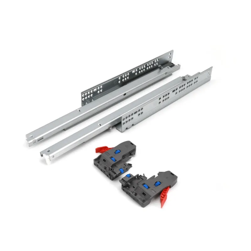 Coulisse invisible à sortie totale LEVEL SLIDE WOOD avec amortissement et attaches / 35 kg
