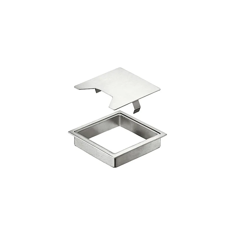 Passe-câbles en 2 parties 90 x 90 mm / Inox