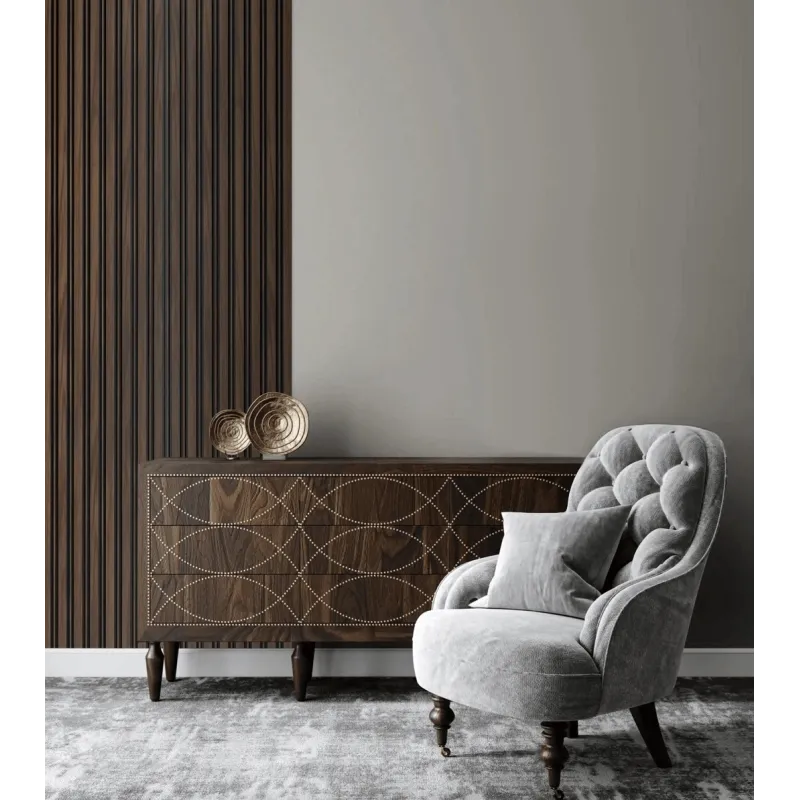 Profilé décoratif à lamelles MILO / Noyer foncé