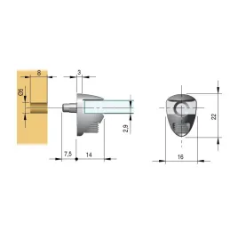 Support d’étagère en verre GEON 5–6 mm / Nickel – 10 pièces
