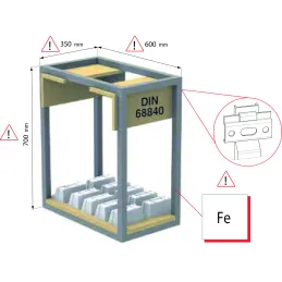 Kit de ferrures pour suspendre l’armoire 806 avec cheville / gauche + droite