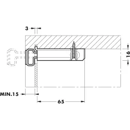 Kit de ferrures pour suspendre l’armoire 806 avec cheville / gauche + droite