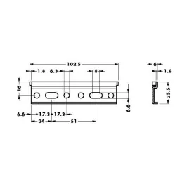 Rail de suspension CAMAR 100 mm