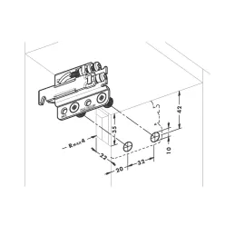 Kit de ferrures pour suspendre le meuble 801 avec cheville / gauche + droite