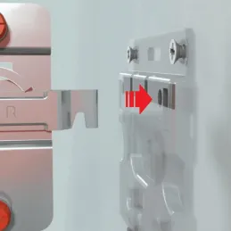 Kit de ferrures pour suspendre un meuble 807 avec cache – complet / blanc