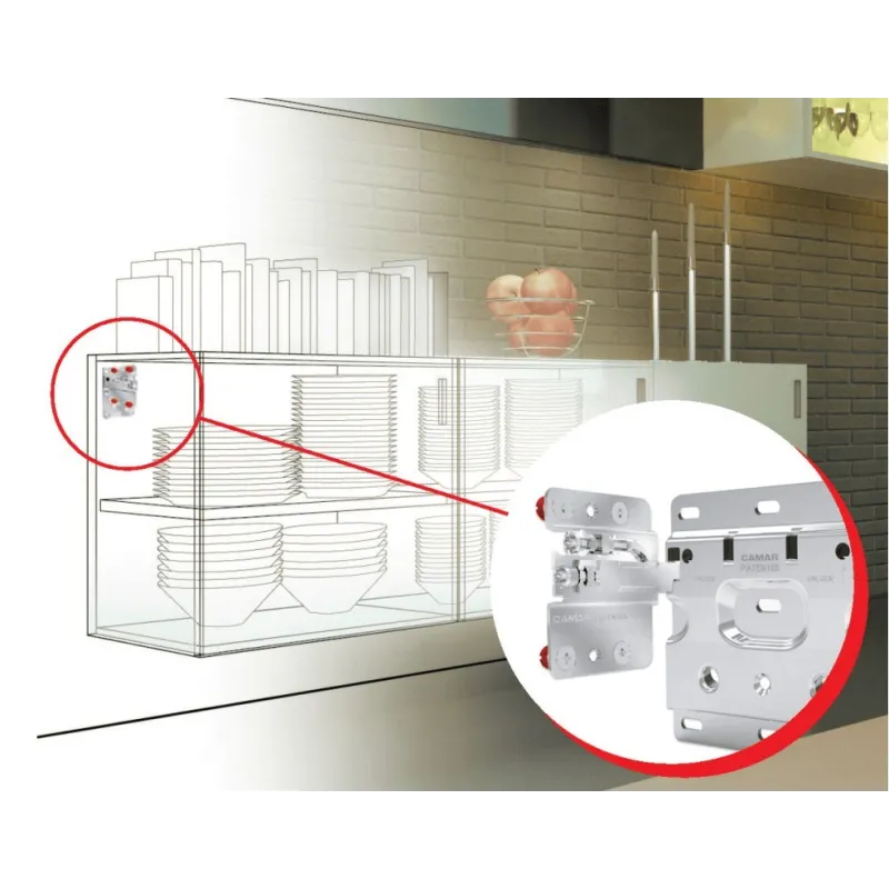 Kit de ferrures pour suspendre un meuble 807 avec cache – complet / blanc