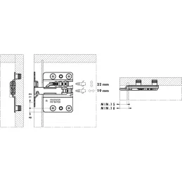 Kit de ferrures pour suspendre un meuble 807 avec cache – complet / blanc