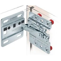 Kit de ferrures pour suspendre un meuble 807 avec cache – complet / blanc