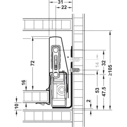 Tiroir avec paroi latérale MATRIX BOX P 92 mm / Anthracite